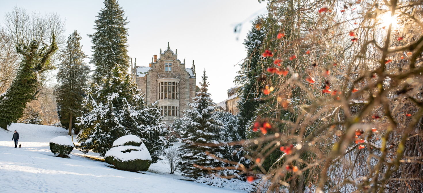 Winterbild Schloss und Park Altenstein