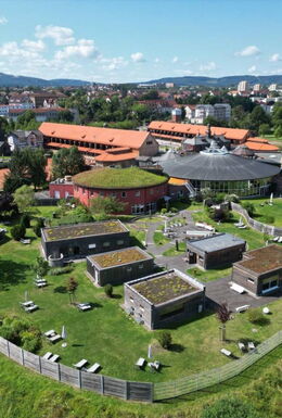 Blick auf die Solewelt Bad Salzungen aus der Vogelperspektive
