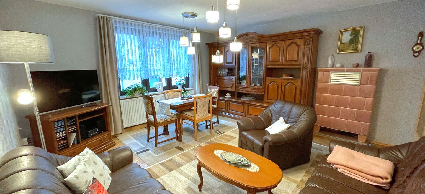 Wohnzimmer Ferienwohnung Waldblick