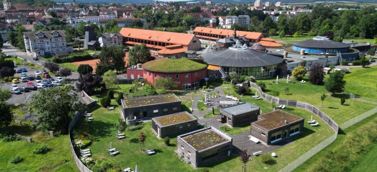 Blick auf die Solewelt Bad Salzungen aus der Vogelperspektive