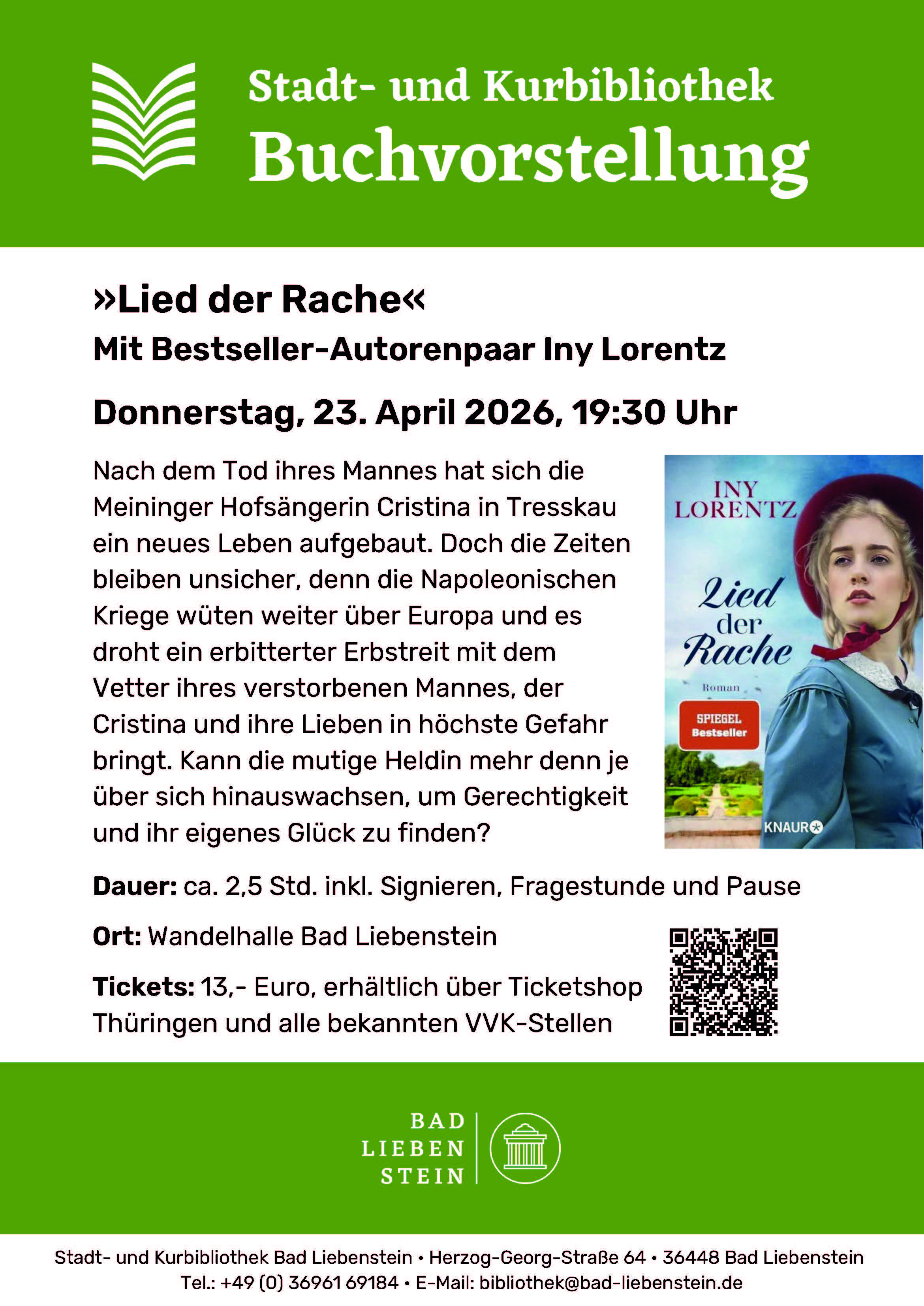 Bild zur Veranstaltung: »Lied der Rache« - Lesung mit Iny Lorentz