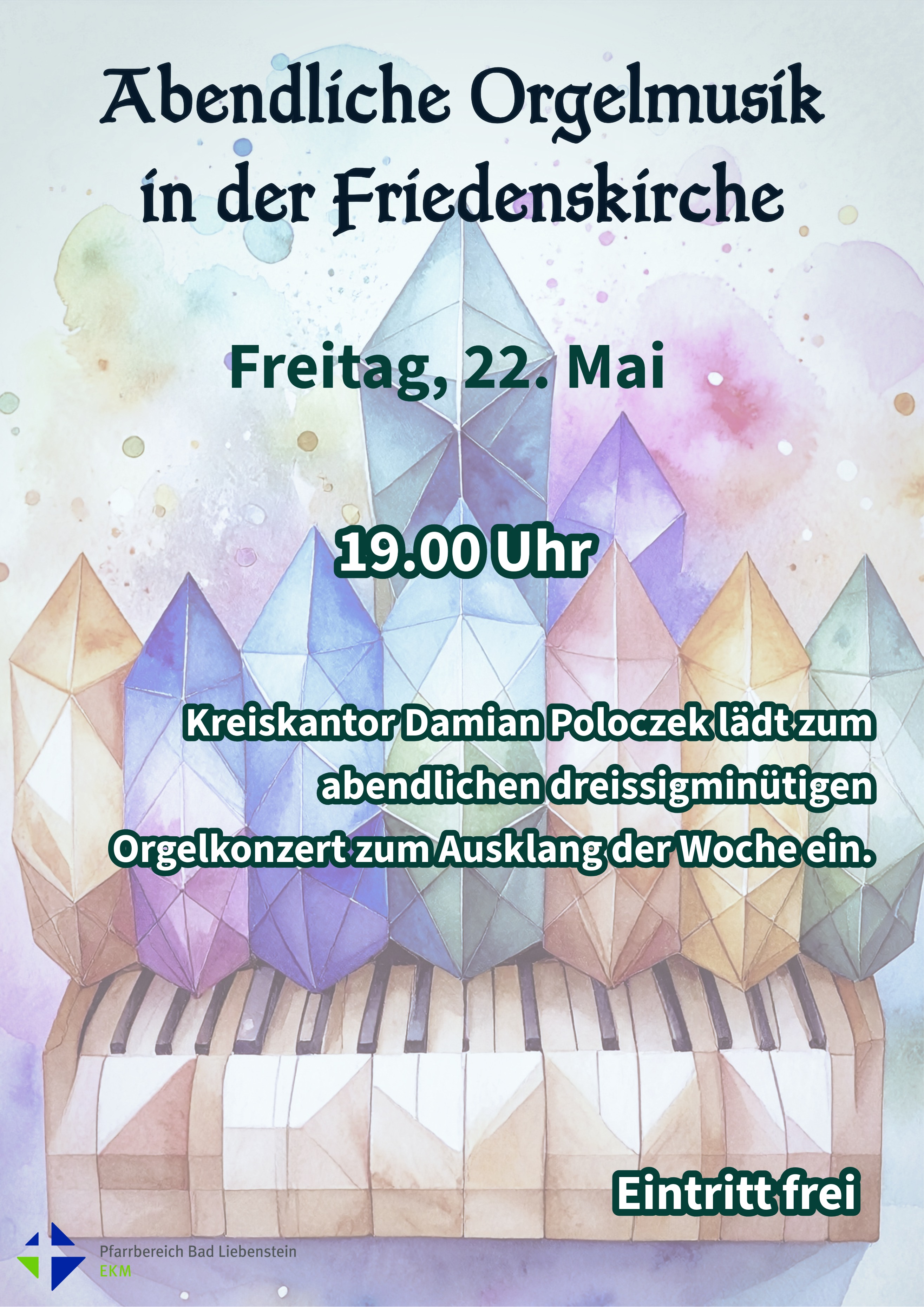 Bild zur Veranstaltung: Abendliche Orgelmusik in der Friedenskirche