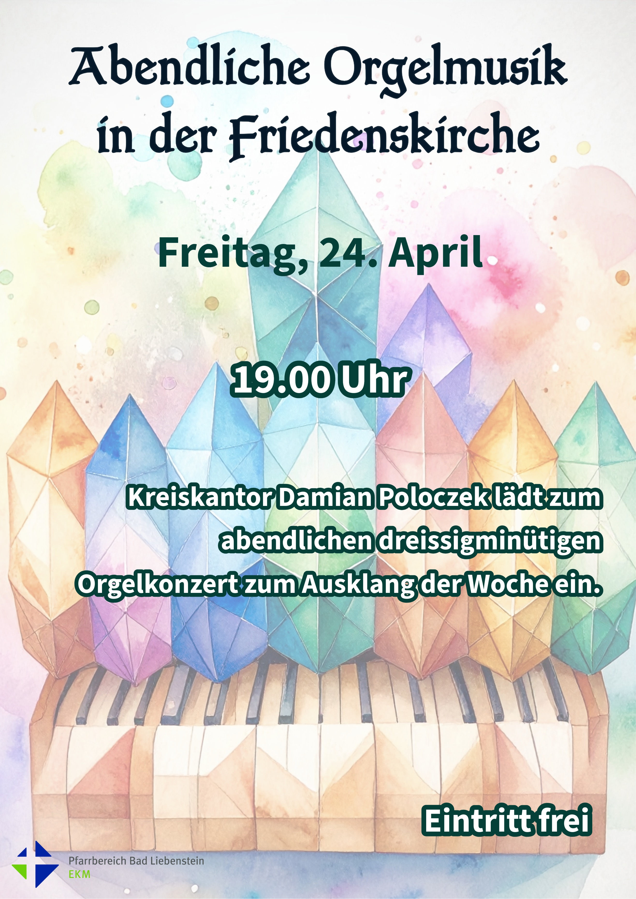 Bild zur Veranstaltung: Abendliche Orgelmusik in der Friedenskirche