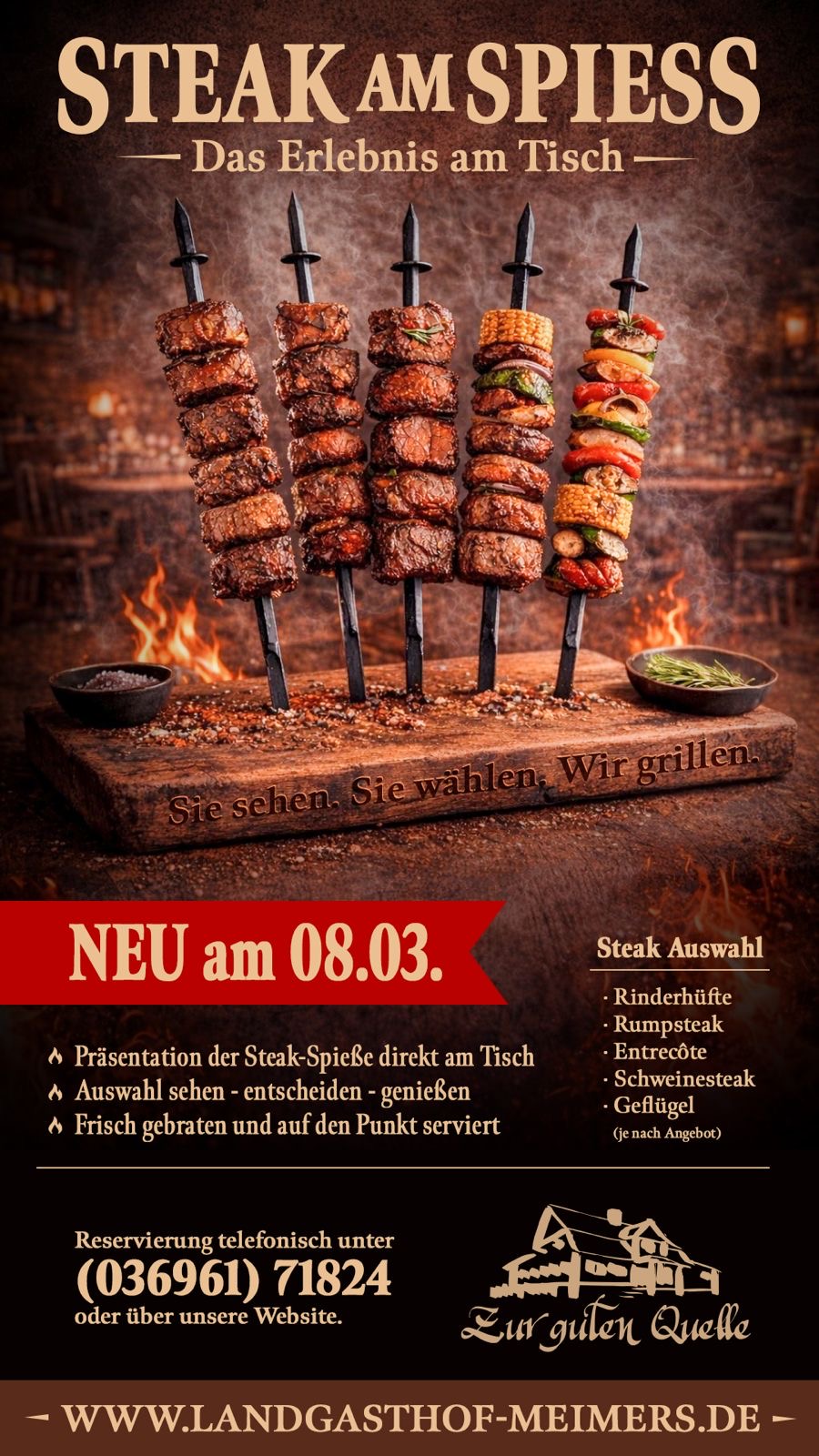 Bild zur Veranstaltung: STEAK AM SPIESS - Das Erlebnis am Tisch -