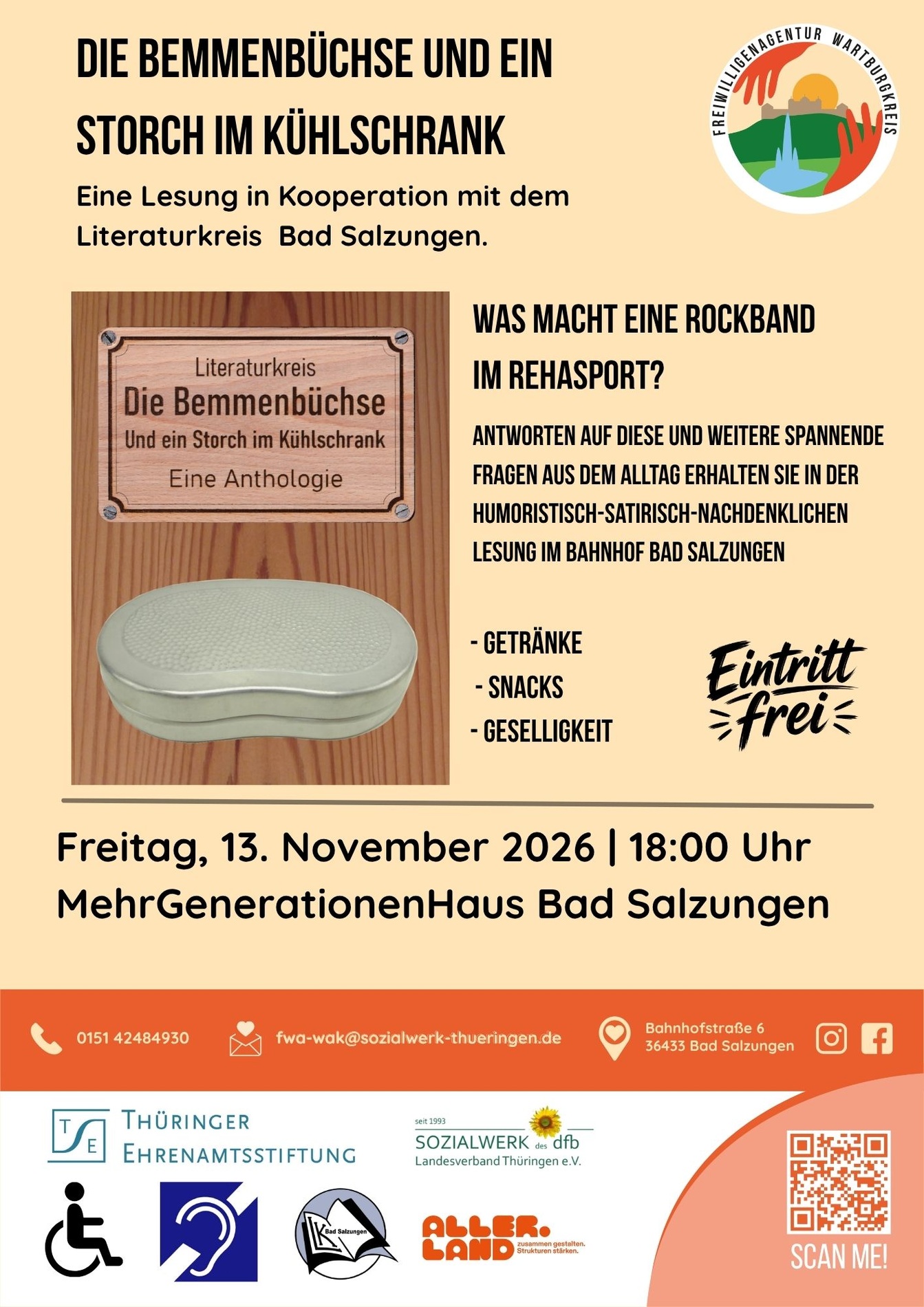Bild zur Veranstaltung: Die Bemmenbüchse und ein Storch im Salat - Eine Lesung des Literaturkreises Bad Salzungen